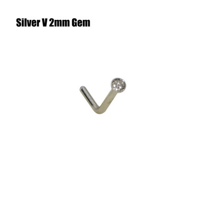 10 buc 2mm și 3mm Gem Nose Stud Steptum Nose Bone Stud Cârlige Bar Pin șurub inele pentru corp Piercing Bijuterii din oțel inoxidabil