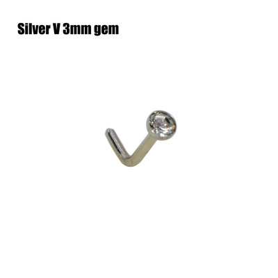 10 buc 2mm și 3mm Gem Nose Stud Steptum Nose Bone Stud Cârlige Bar Pin șurub inele pentru corp Piercing Bijuterii din oțel inoxidabil