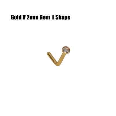 10 buc 2mm și 3mm Gem Nose Stud Steptum Nose Bone Stud Cârlige Bar Pin șurub inele pentru corp Piercing Bijuterii din oțel inoxidabil