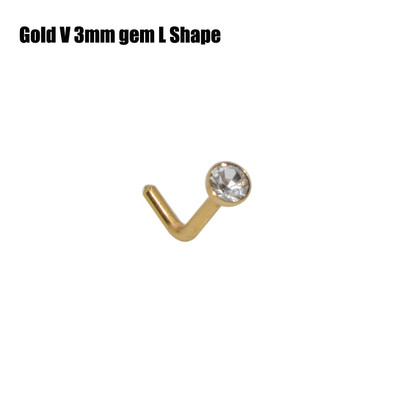 10 buc 2mm și 3mm Gem Nose Stud Steptum Nose Bone Stud Cârlige Bar Pin șurub inele pentru corp Piercing Bijuterii din oțel inoxidabil