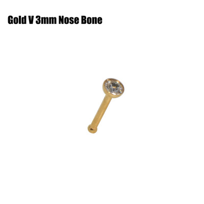 10 buc 2mm și 3mm Gem Nose Stud Steptum Nose Bone Stud Cârlige Bar Pin șurub inele pentru corp Piercing Bijuterii din oțel inoxidabil