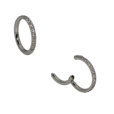 2kom ušne hrskavice naušnice Pregrada Kliker bočno popločani cirkon 316L kirurški piercing prstena za segment nosa od nehrđajućeg čelika