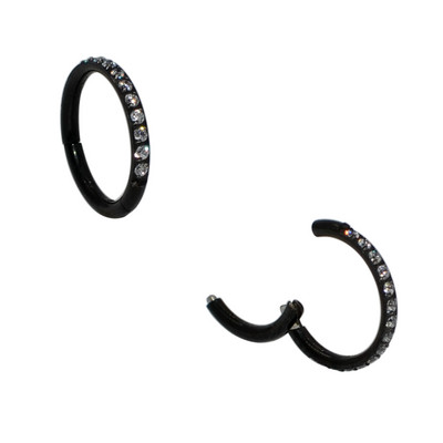 2kom ušne hrskavice naušnice Pregrada Kliker bočno popločani cirkon 316L kirurški piercing prstena za segment nosa od nehrđajućeg čelika