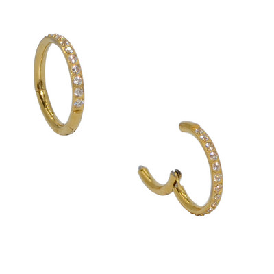 2kom ušne hrskavice naušnice Pregrada Kliker bočno popločani cirkon 316L kirurški piercing prstena za segment nosa od nehrđajućeg čelika