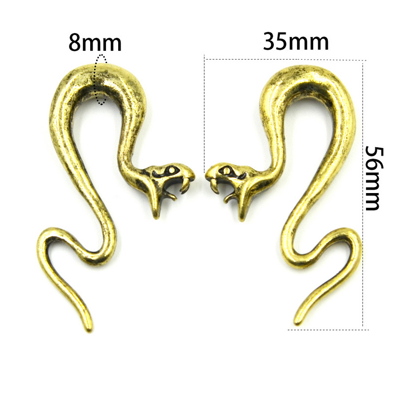 PERECHE 8mm alamă vârtej șarpe ureche ureche greutate design unic cercei spirală conic targă calibre Piercing corp bijuterii expansoare