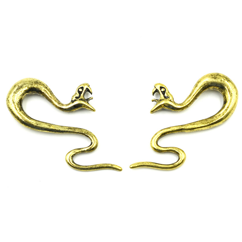 PERECHE 8mm alamă vârtej șarpe ureche ureche greutate design unic cercei spirală conic targă calibre Piercing corp bijuterii expansoare