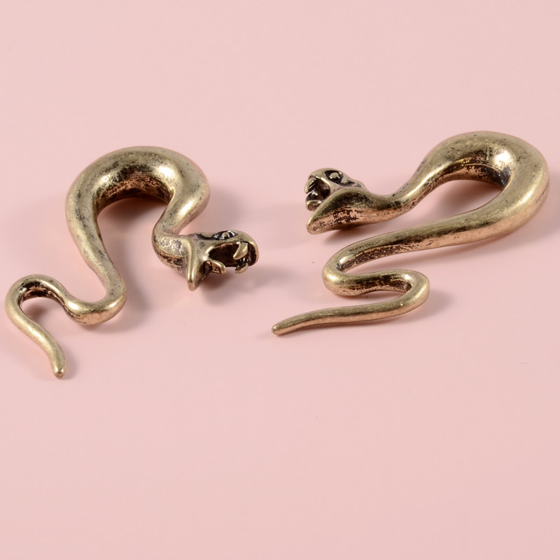 PERECHE 8mm alamă vârtej șarpe ureche ureche greutate design unic cercei spirală conic targă calibre Piercing corp bijuterii expansoare