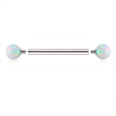 1PC oțel 38mm drept industrial barbell inel cercel șurub interior opal bilă ureche tragus Helix ureche piercing bijuterii pentru corp