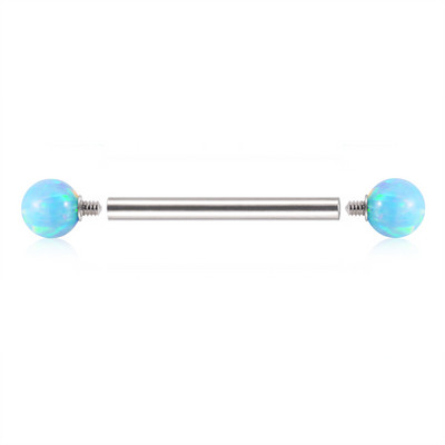 1PC oțel 38mm drept industrial barbell inel cercel șurub interior opal bilă ureche tragus Helix ureche piercing bijuterii pentru corp