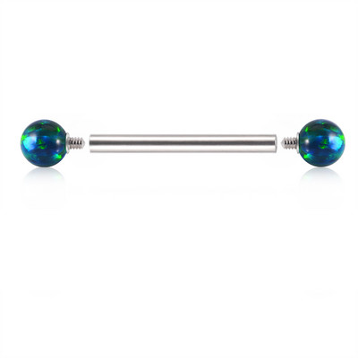 1PC oțel 38mm drept industrial barbell inel cercel șurub interior opal bilă ureche tragus Helix ureche piercing bijuterii pentru corp