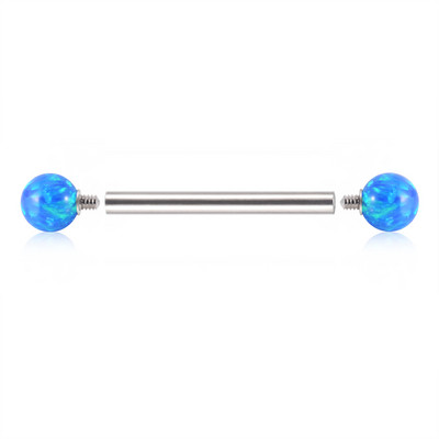1PC oțel 38mm drept industrial barbell inel cercel șurub interior opal bilă ureche tragus Helix ureche piercing bijuterii pentru corp