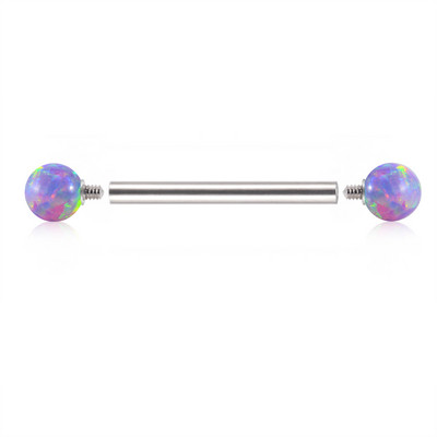 1PC oțel 38mm drept industrial barbell inel cercel șurub interior opal bilă ureche tragus Helix ureche piercing bijuterii pentru corp