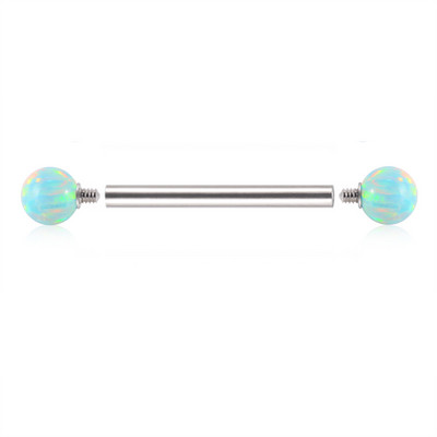 1PC oțel 38mm drept industrial barbell inel cercel șurub interior opal bilă ureche tragus Helix ureche piercing bijuterii pentru corp
