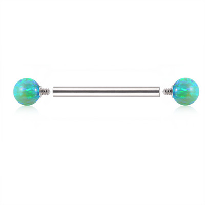 1PC oțel 38mm drept industrial barbell inel cercel șurub interior opal bilă ureche tragus Helix ureche piercing bijuterii pentru corp