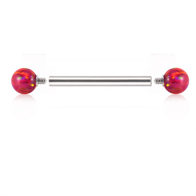 1PC oțel 38mm drept industrial barbell inel cercel șurub interior opal bilă ureche tragus Helix ureche piercing bijuterii pentru corp