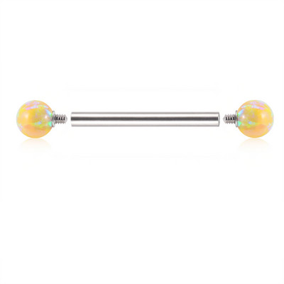 1PC oțel 38mm drept industrial barbell inel cercel șurub interior opal bilă ureche tragus Helix ureche piercing bijuterii pentru corp