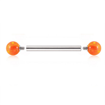 1PC oțel 38mm drept industrial barbell inel cercel șurub interior opal bilă ureche tragus Helix ureche piercing bijuterii pentru corp
