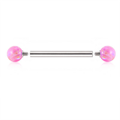 1PC oțel 38mm drept industrial barbell inel cercel șurub interior opal bilă ureche tragus Helix ureche piercing bijuterii pentru corp