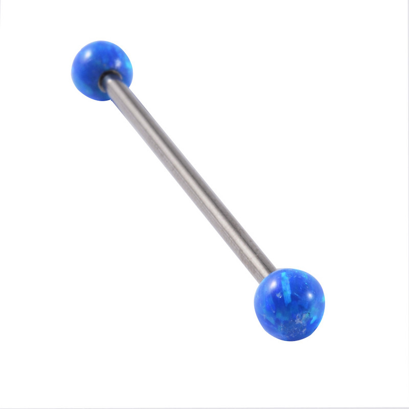 1 bucată din oțel inoxidabil Fire Opal Blue 1.6X38mm Ureche Industrial Barbell 14G Ureche Superioară Daith Piercing Cercei Bijuterii pentru corp