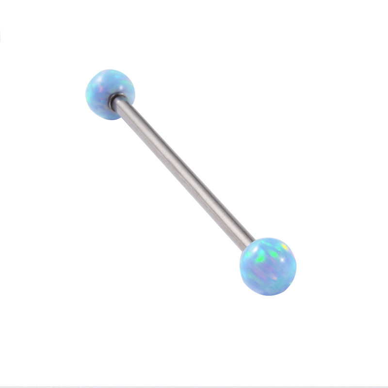 1 bucată din oțel inoxidabil Fire Opal Blue 1.6X38mm Ureche Industrial Barbell 14G Ureche Superioară Daith Piercing Cercei Bijuterii pentru corp