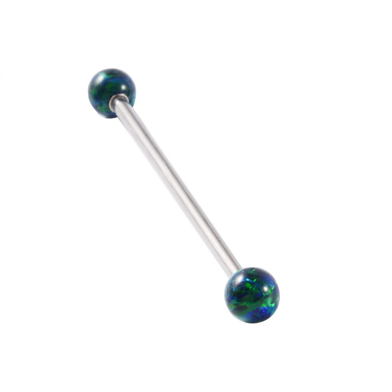 1 bucată din oțel inoxidabil Fire Opal Blue 1.6X38mm Ureche Industrial Barbell 14G Ureche Superioară Daith Piercing Cercei Bijuterii pentru corp