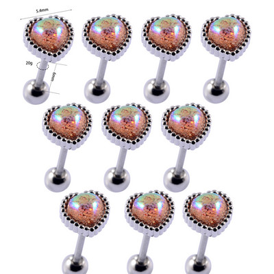 10 buc./pachet 20gX6mm ax lobul urechii Stud sirenă CZ Helix tragus cartilaj piercing buză nas știfturi inel perforare bijuterii pentru corp