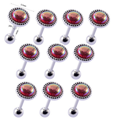 10 buc./pachet 20gX6mm ax lobul urechii Stud sirenă CZ Helix tragus cartilaj piercing buză nas știfturi inel perforare bijuterii pentru corp