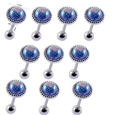 10 buc./pachet 20gX6mm ax lobul urechii Stud sirenă CZ Helix tragus cartilaj piercing buză nas știfturi inel perforare bijuterii pentru corp