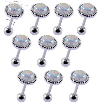 10 buc./pachet 20gX6mm ax lobul urechii Stud sirenă CZ Helix tragus cartilaj piercing buză nas știfturi inel perforare bijuterii pentru corp
