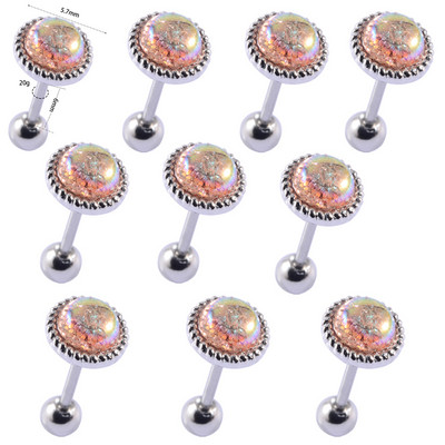 10 buc./pachet 20gX6mm ax lobul urechii Stud sirenă CZ Helix tragus cartilaj piercing buză nas știfturi inel perforare bijuterii pentru corp