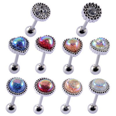 10 buc./pachet 20gX6mm ax lobul urechii Stud sirenă CZ Helix tragus cartilaj piercing buză nas știfturi inel perforare bijuterii pentru corp