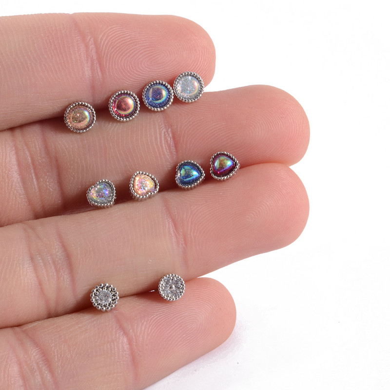 10 buc./pachet 20gX6mm ax lobul urechii Stud sirenă CZ Helix tragus cartilaj piercing buză nas știfturi inel perforare bijuterii pentru corp