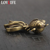 Breloc cu pește auriu din cupru solid, pandantiv, din alamă, din metal, lanțuri de chei/inele pentru geantă, cu farmec, suport pentru chei, cadouri lucrate manual