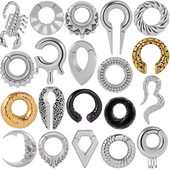 1PC din oțel inoxidabil Scorpion șarpe picătură de apă lună magnet pentru urechi greutăți expansoare grele targă dopuri calibre corp piercing bijuterii