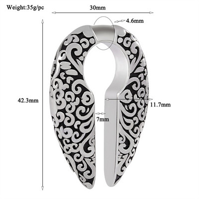 1PC din oțel inoxidabil Scorpion șarpe picătură de apă lună magnet pentru urechi greutăți expansoare grele targă dopuri calibre corp piercing bijuterii