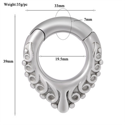 1PC din oțel inoxidabil Scorpion șarpe picătură de apă lună magnet pentru urechi greutăți expansoare grele targă dopuri calibre corp piercing bijuterii