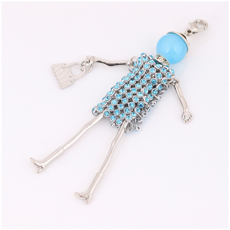 Bijuterii de modă Breloc încântător pandantiv mașină Cadou femei cu stras Lanț chei frumos