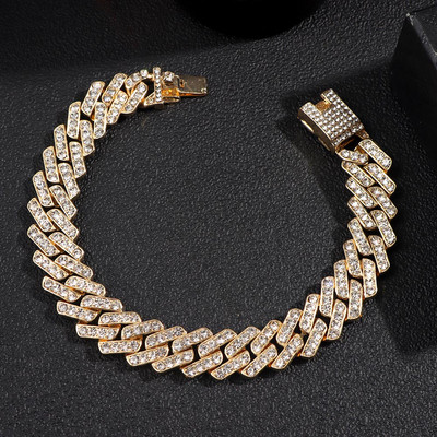 HipHop Rock Baguette Cristal Fluture Chunky Lanț de metal Anklets Bijuterii Cu ridicata Strălucitor Miami Cuban Link Anklet pentru femei bărbați