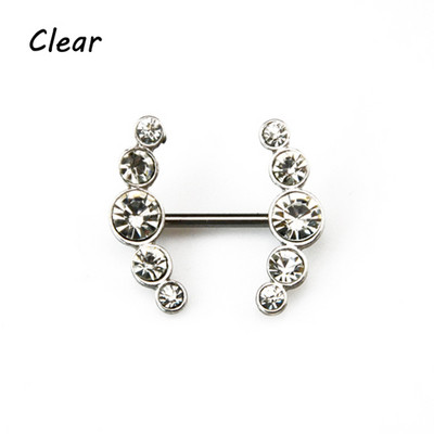 PERECHE Încântător din oțel inoxidabil CZ Gem Nipple Shield Ring Piercing 14g Nipple Barbell Rings Body Jewelry