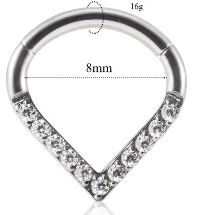 1 buc Inel cu balamale picătură de lacrimă pentru segmentul lunii Septum Nas Clicker Piercing Cz Buză Labret Ureche Tragus Cartilaj Daith Helix Cercei16g