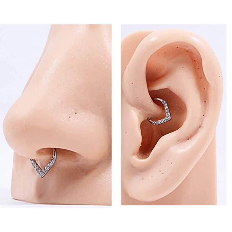 1 buc Inel cu balamale picătură de lacrimă pentru segmentul lunii Septum Nas Clicker Piercing Cz Buză Labret Ureche Tragus Cartilaj Daith Helix Cercei16g