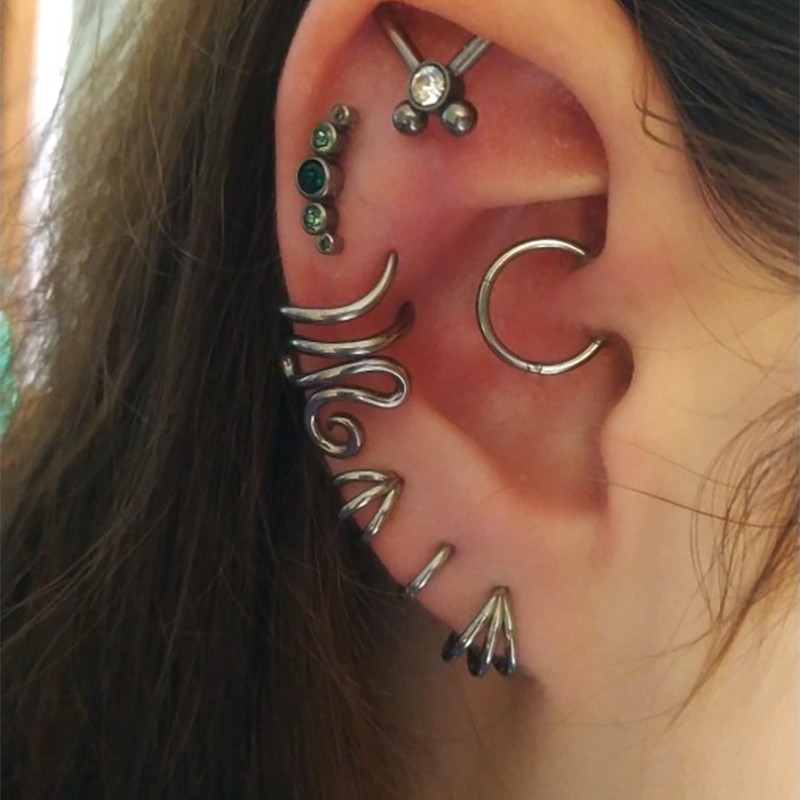 1 buc Inel cu balamale picătură de lacrimă pentru segmentul lunii Septum Nas Clicker Piercing Cz Buză Labret Ureche Tragus Cartilaj Daith Helix Cercei16g