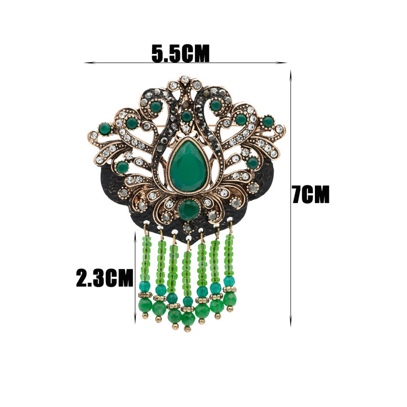 Sunspice Ms Vintage turcesc Retro mărgele rășină broșă bijuterii de culoare auriu antice vopsea neagră floare goală etnic nunta pin cadou