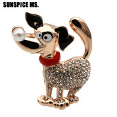 SUNSPICE MS. Broșe drăguțe pentru câini pentru femei Broșe din cristal Ace pentru corsaj cu animale Copii fete Agrafe pentru cămașă Accesorii pentru haine Cadou