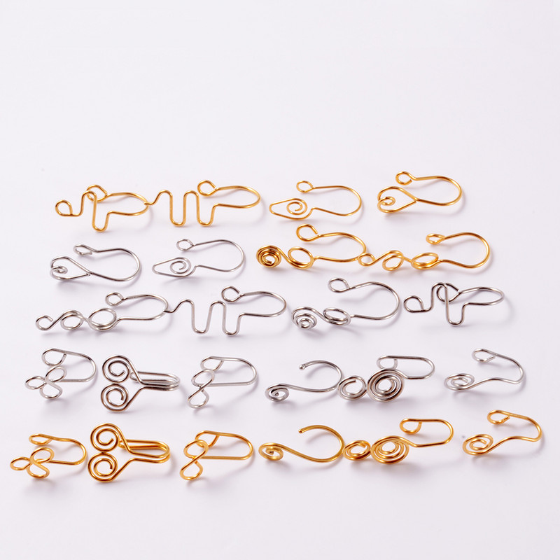 13 bucăți african fals piercing clip inel nas manșetă bijuterii pentru corp pentru femei New Trend urechi manșete inimă cruce flori inele nas