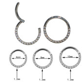 1 buc. Cercei Daith Cerceu pentru nas CZ Segment cu balamale Clicker Inel pentru nas Mamelon Cartilajul urechii Tragus Buza Piercing Bijuterii pentru corp