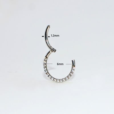 1 buc. Cercei Daith Cerceu pentru nas CZ Segment cu balamale Clicker Inel pentru nas Mamelon Cartilajul urechii Tragus Buza Piercing Bijuterii pentru corp