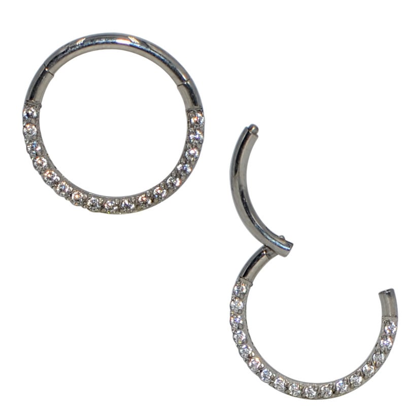 1 buc. Cercei Daith Cerceu pentru nas CZ Segment cu balamale Clicker Inel pentru nas Mamelon Cartilajul urechii Tragus Buza Piercing Bijuterii pentru corp