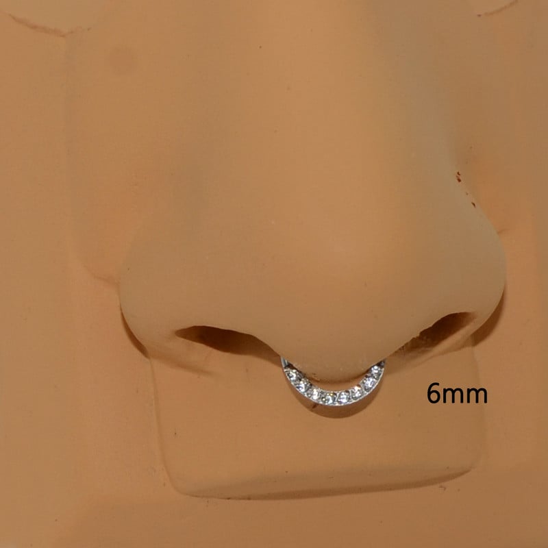 1 buc. Cercei Daith Cerceu pentru nas CZ Segment cu balamale Clicker Inel pentru nas Mamelon Cartilajul urechii Tragus Buza Piercing Bijuterii pentru corp