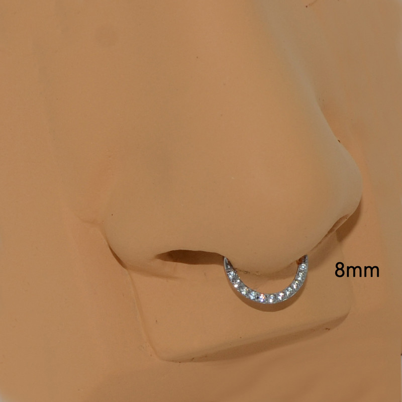 1 buc. Cercei Daith Cerceu pentru nas CZ Segment cu balamale Clicker Inel pentru nas Mamelon Cartilajul urechii Tragus Buza Piercing Bijuterii pentru corp